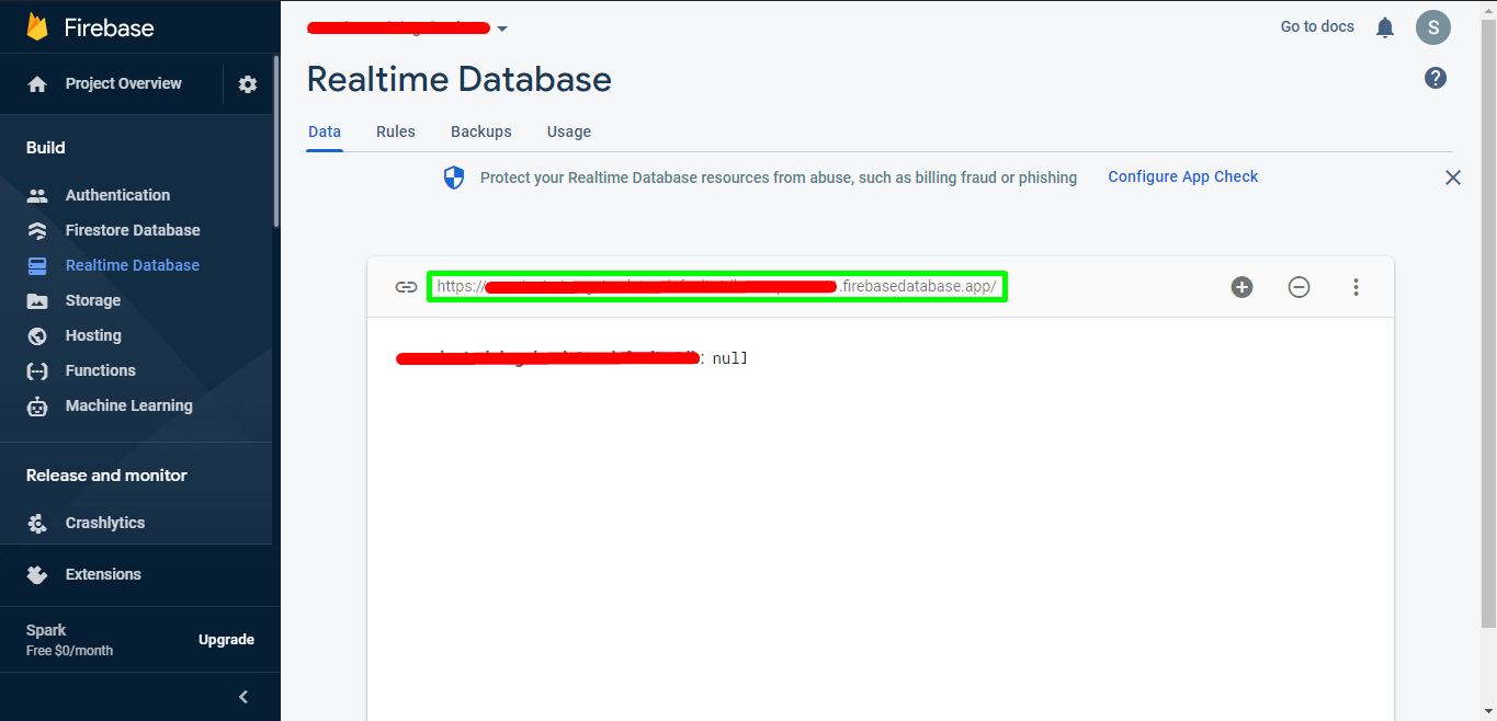 Firebase Database View